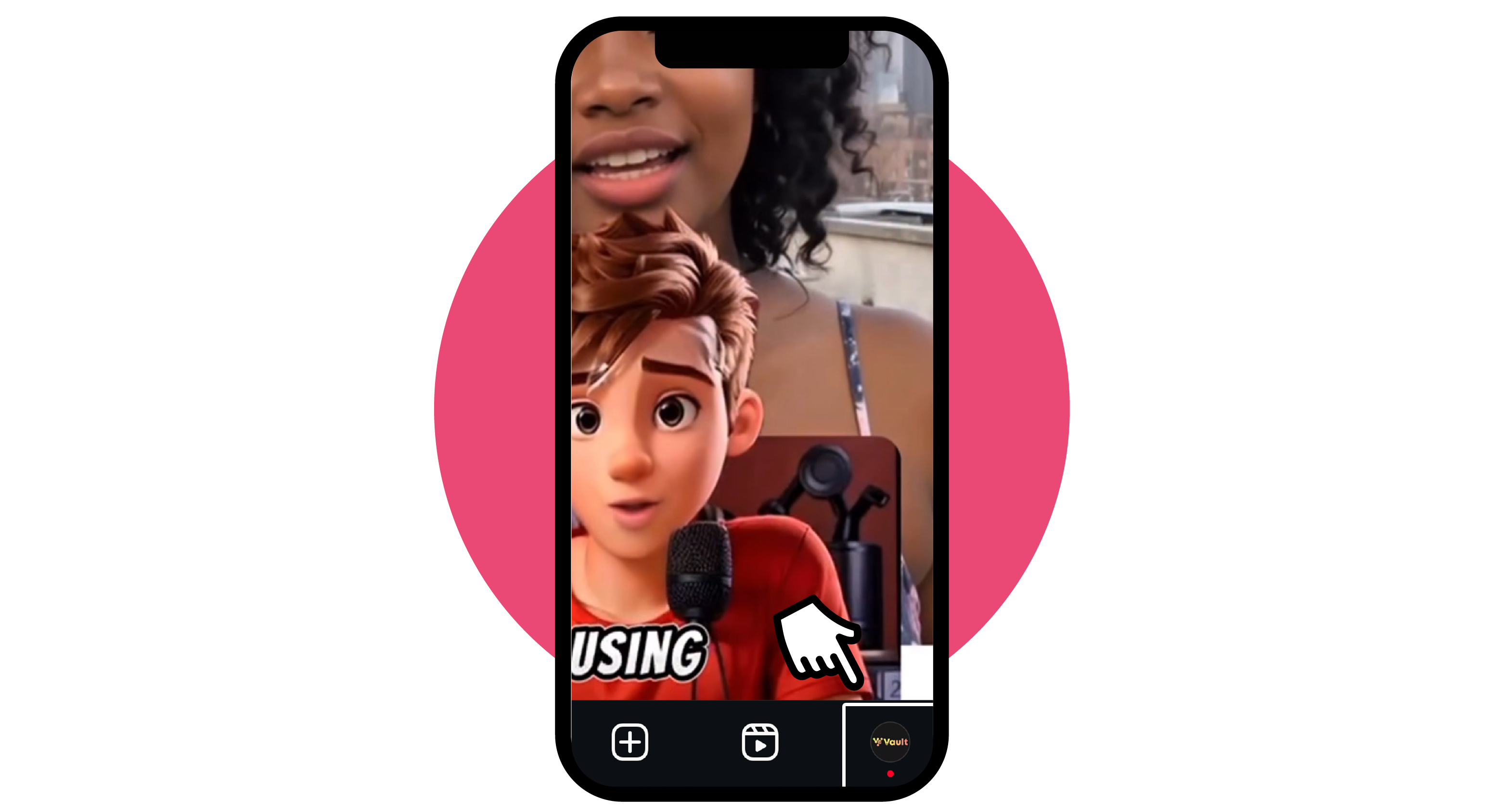 Instagram home screen with the profile icon highlighted